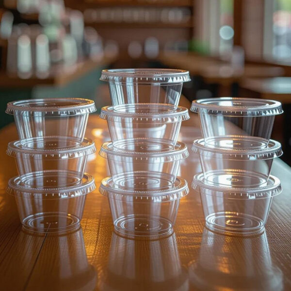 Plastic Portion Cups, 3-1/4 oz S + Lids (2,500/case)